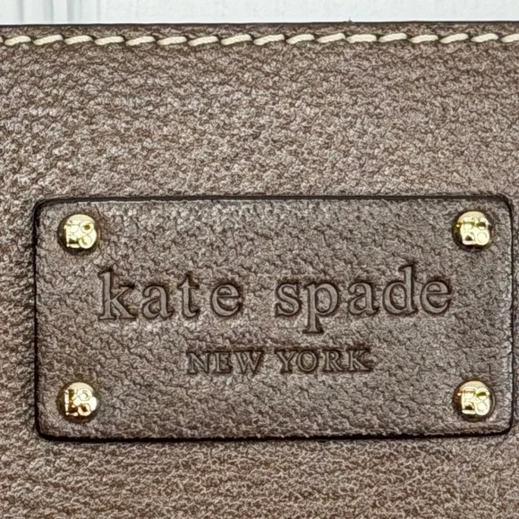 Kate Spade New York Brown Pebbled Leather Tote Bag Classic‎ Y2K VTG Designer - Picture 2 of 12